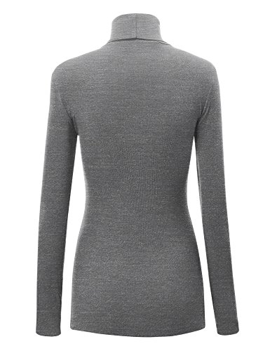Image of Lock and Love Women's Turtleneck Top Lightweight Long Sleeve Slim Fit Pullover, Soft Rayon Stretch Layering Basic, S-3XL