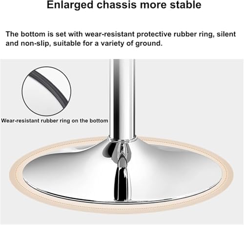 Image of REVOLVING Height Adjustable BAR Stool /Kitchen Chair Suitable for Kitchen, Cafeteria, Dining,Pubs, Office,Shops - Pair of 2 (Off White and Brown)