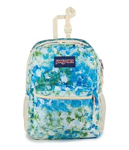 Image of JanSport Central Adaptive Backpack - Wheelchair & Walker Compatible, Tuck-Away Shoulder Straps, Adjustable Backrest Loops & Anchor Straps, Iconic Design, Mia Brown White Flowers