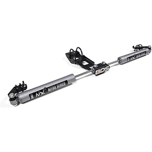BDS Suspension NX2 Dual Steering Stabilizer Kit for 97-06 Jeep Wrangler TJ | 87-01 Cherokee XJ | 93-98 Grand Cherokee ZJ