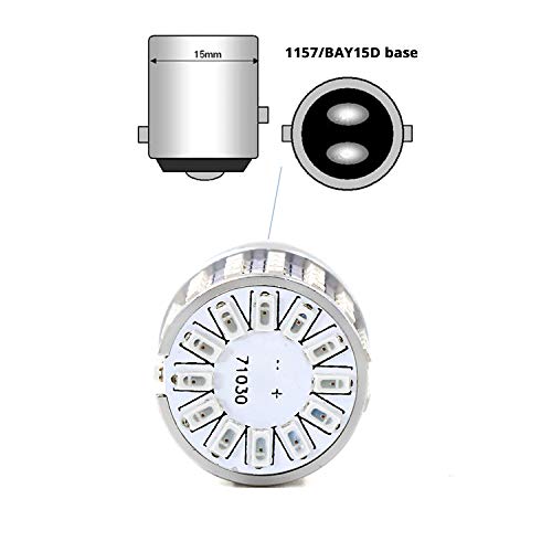 image for PHINLION 1157 Red LED Brake Tail Lights, Super Bright P28/8W 2057 2357