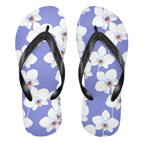 Maple Leaf Sketch Orange White Flower Purple Flip Flops for Beach Thong Sandals Anti-slip Lightweight Flat Slippers for Travel Summer Outdoor