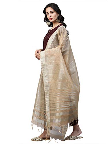 Image of INDO ERA Women's Viscose Rayon Solid Straight Kurta Palazzo With Dupatta Set(IE17KD6MR1943)