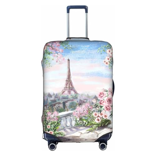 Housse de bagage Tour Eiffel L extensible pour valise de voyage rigide et grand format blanc