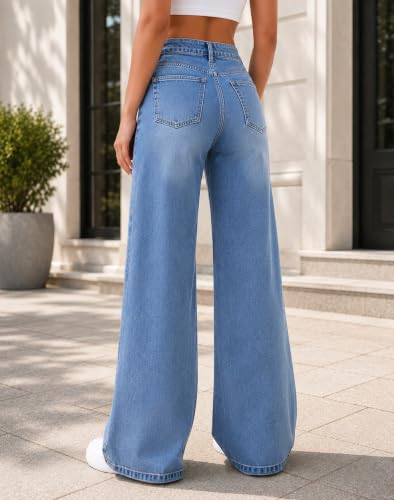 Image of ADBUCKS Baggy Jeans for Women || Women,s Loose Jean Pants || Oversized Jean's for Women's || Wide Leg Jean,s for Woman || Casual Jins for Woman's