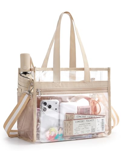 Missnine Clear Bag for Stadium Events 12x6x12 Approved Clear Tote Bag for Women