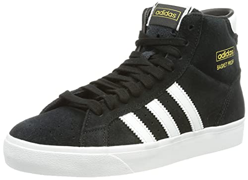 adidas Basket Profi, Homme, Core Black/Cloud White/Gold Metallic, 36 EU