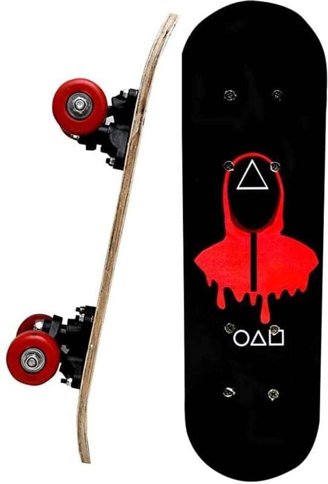 Heavy Duty Wave Board, Skating Purpose Two Wheel Skate Board with Flash Colorful Lights on Wheels for Boys and Girls (Skateboard Black)-image-15