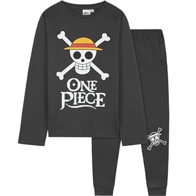 One Piece Pijama Niño Manga Larga, Conjunto 2 Piezas con Camiseta Manga Larga Pantalón Largo, Ropa de Dormir Regalos de Anime (9-10 Años, Gris) | Ya disponible en tu tienda friki favorita! En mundofriki.es!