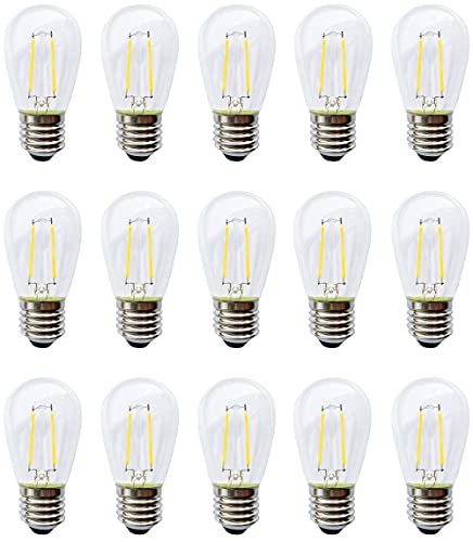S14 LED Bulbs, Rolay 2W S14 LED Replacement Bulbs for Outdoor String Lights, Pendent Lights, Wall Sconces,15 Pack