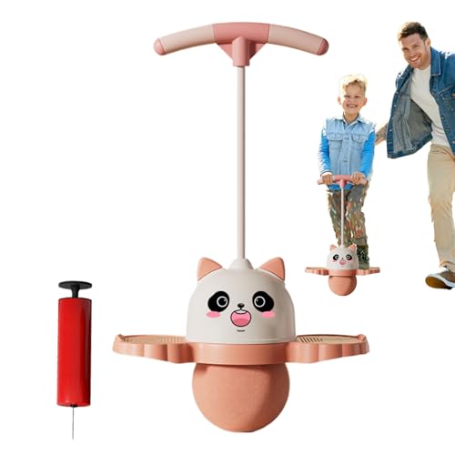 Hüpfball - 38cm Hüpfspiele für , Unterhaltsames Spielzeug für draußen,PP Hüpfbälle mit Griff für Kinder | leicht Panda Fun Hoping Ball mit Griff Hochsprungspielzeug Balance Board -Jumper, Sportfah