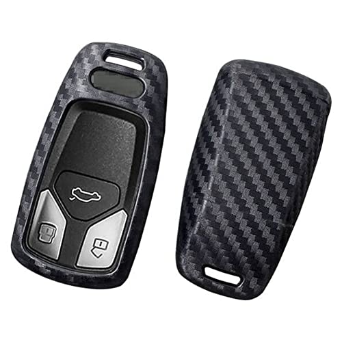 OTMIK Carbon Fiber Silicone Car Key Cover Case fit for Audi A4 New A4L A5 A6L QT S5 S7 Q7 TTS Key Shell Accessories