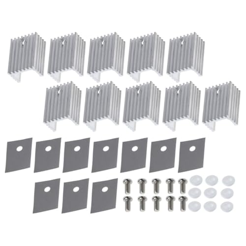 TEMPNAP Dissipatore di Calore in Alluminio per Transistor Kit Isolante To-220, Alta Efficienza e Protezione Chip, Confezione da 10 Pezzi per Raffreddamento Elettronico