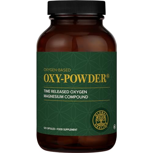Global Healing Oxy-Powder Colon Cleanse - Time-Released Oxygen Magnesium Compound - Gas, Bloating & Occasional Constipation Relief for Adults and Natural Colon Cleanser (120 Capsules)