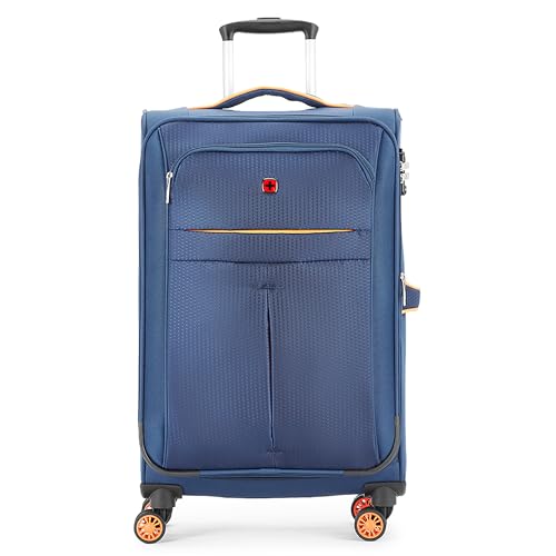 Image of WENGER Fiero-Pro Medium Softside Suitcase, 69 litres, Blue /Orange, Blend of Style & Function, 612103 Swiss Designed - Polyester, Spinner