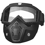VPZenar Paintball Mask Anti Fog, Airsoft Full Face Mask and Goggles Detachable for Motorcycle...