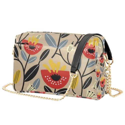 Sac à bandoulière Mnsruu léger et floral en cuir PU pour femme active