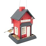 North States Village Collection - Red General Store Bird Feeder: Hanging Bird Feeder for Outdoors, Holds 6.5 Pounds of Seed