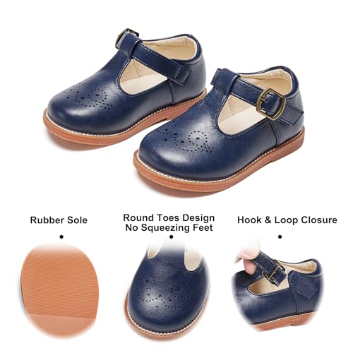 Image of Felix & Flora Toddler Girl Mary Jane Dress Shoes - School Oxford Flats for Girl Party Shoes.