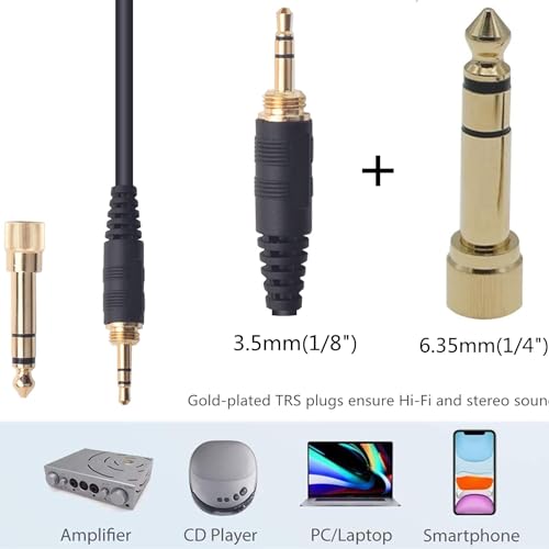 Cable de audio AUX enrollado compatible con Sennheiser HD miniatura 5