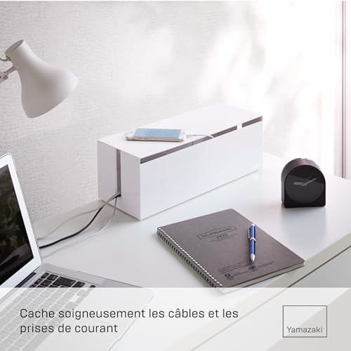 Boîte range-câbles Yamazaki 2707 blanche en résine PC-ABS de 40 cm - 4