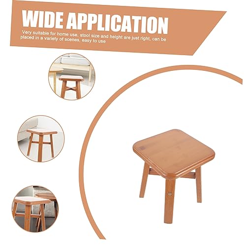 Taburete de madera doméstico asiento pequeño y banqueta reutilizable 5