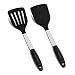 Daily Kitchen Spatula Set Heat Resistant Silicone and Stainless Steel - Turner Spatulas Rubber Grip - Flexible Silicone Spatulas for Non Stick Cookware - Pancake Turners Egg Flippers - 2-Piece Set