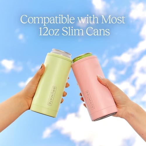 Image of BruMate Hopsulator Slim Can Cooler Insulated for 12oz Slim Cans | Skinny Can Insulated Stainless Steel Drink Holder for Hard Seltzer, Beer, Soda, and Energy Drinks (Houndstooth)