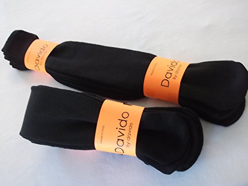davido Mens socks tube 24" long made in Italy 100% cotton white or black 8 pairs2