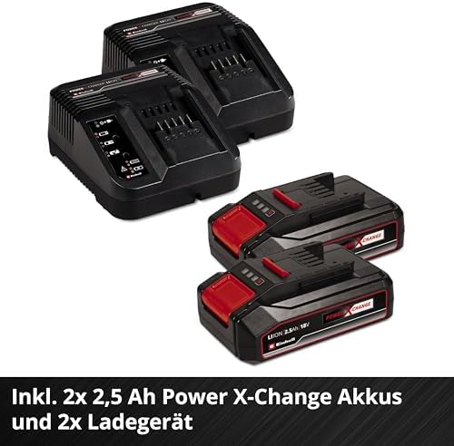 Bild 4 - Einhell Akku-Rasenmäher GE-cm 36/33 Li Kit Power X-Change (36 V, 33cm Schnittbreite, bis 250 m², 30L Fangkorb, 25-65 mm Schnitthöhe, inkl. 2X 2,5 Ah Akkus + 2X Ladegeräte)