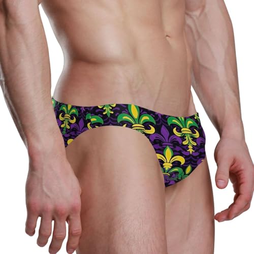 Mens Mardi Gras Fleur De Lis Bikini Swimsuit Swimwear Swim Briefs for Men 213427943