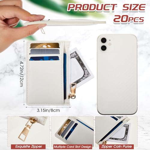 Abbylike Wallet Bulk Men Slim Minimalist Leather Wallet for Laser Engraving Card Holder Front Pocket RFID Blocking with Zipper for Men and Women DIY Church Gift2