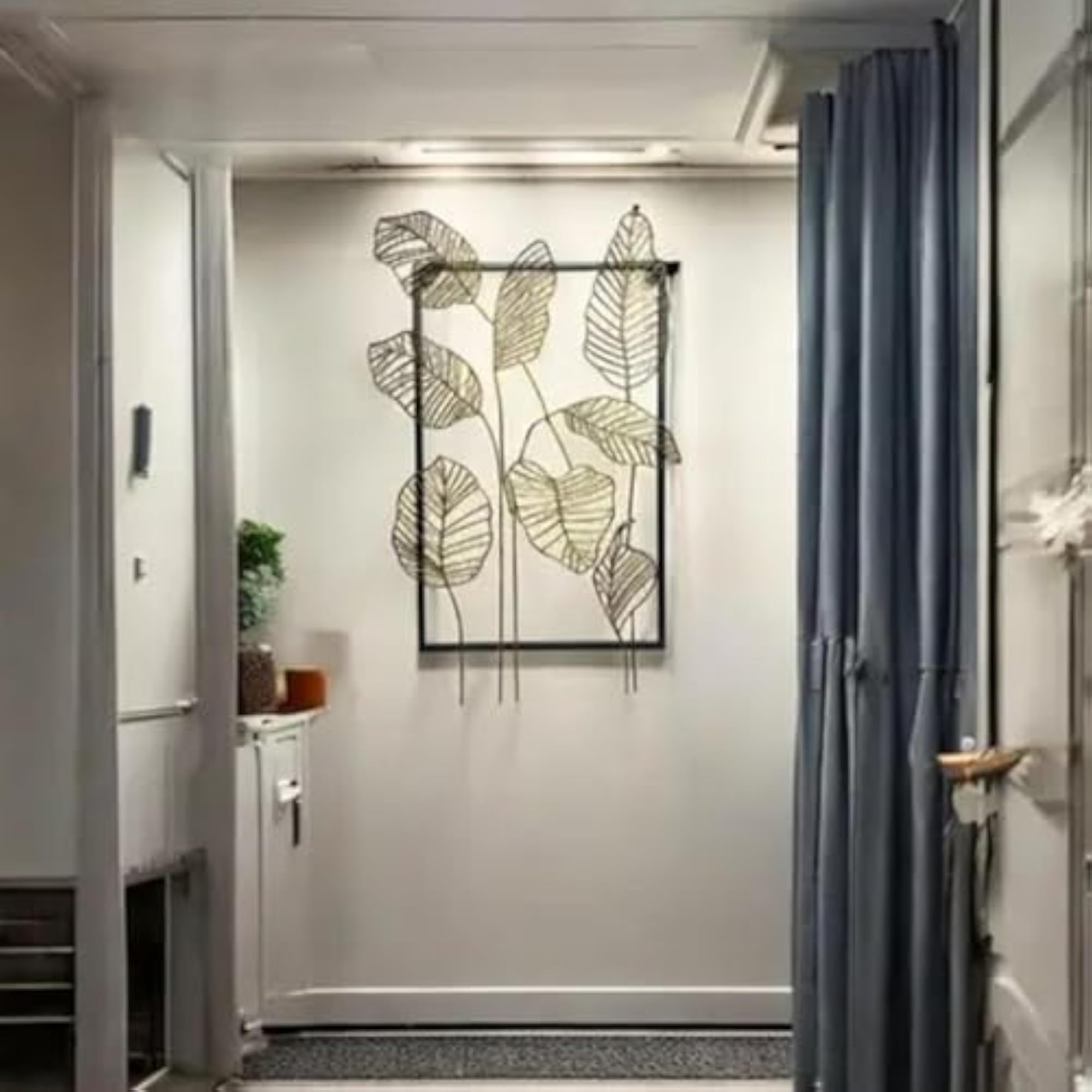 Modern Metal Leaf Wall Art Panel