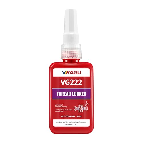 VG222 Purple Low Strength Thread Locker - Disassemble -Anaerobic Curing Screw Glue for Metal Nuts,Bolts - Prevents Vibration Loosening & Rust - for Precision Maintenance & DIY-1.69 Oz/50ml