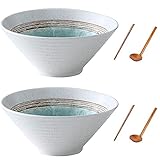 【Ramen-Nudelschüsselgröße】 Es passt zu großen Portionsgerichten für Einzelpersonen, wie Ramen-Nudeln oder alle Instant-Nudeln, was es zur idealen Wahl für Nudelschüssel-Liebhaber macht. Passt bis zu 900 ml, 20 cm × 8 cm (Durchmesser × Höhe).