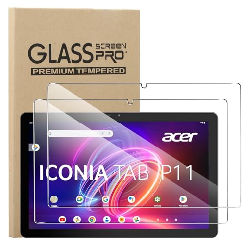 KUSINHOKA [2 Pièces Verre Trempé pour Acer Iconia Tab P11 (11 Pouces), [Anti-Rayures] [9H Dureté] Film Protecteur, [Haute définition] Transparente Film de Protection...