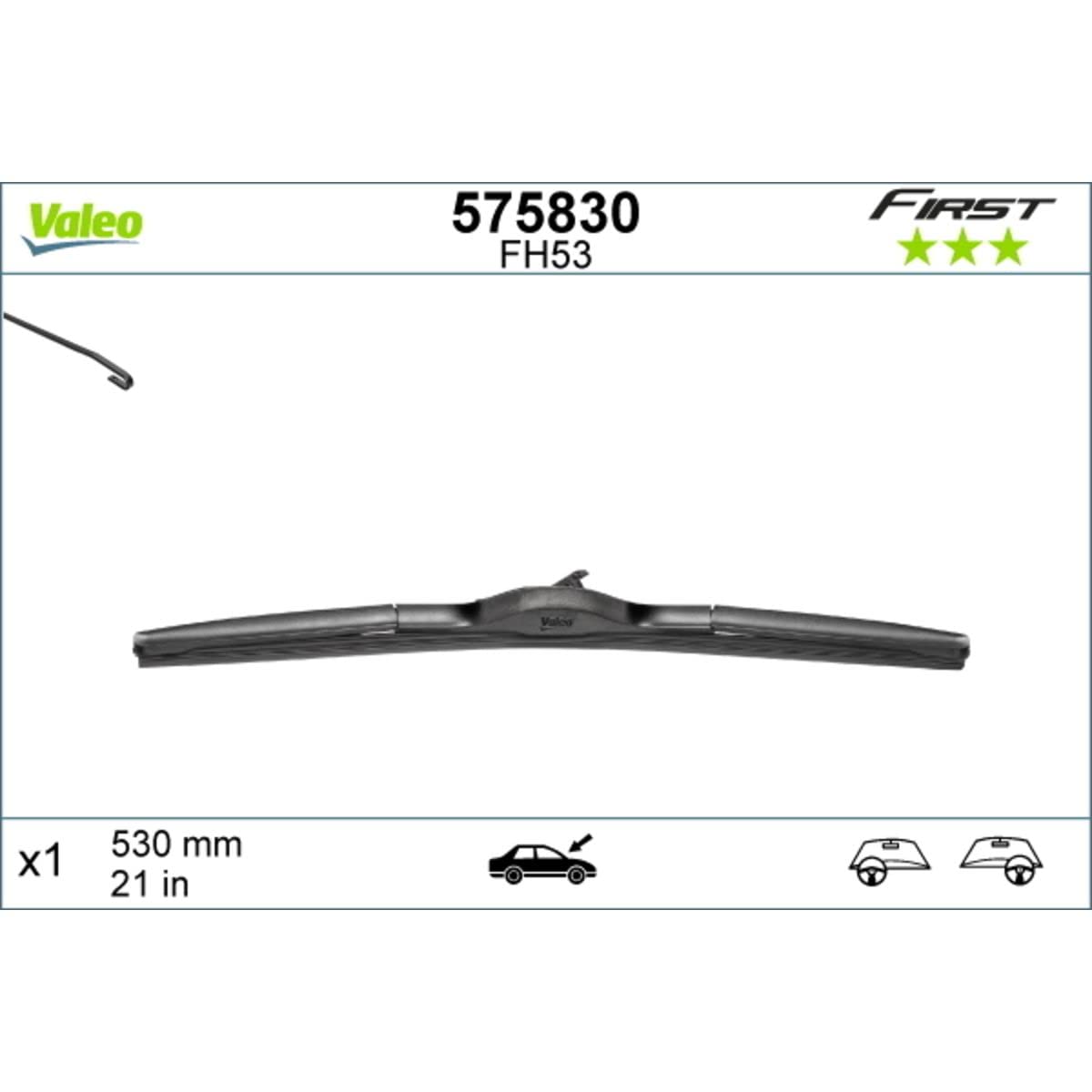 Valeo First Hybrid Silecek Citroen C4 Aircross (2012 ve sonrası), Mitsubishi ASX (2015 ve sonrası) (530 MM) 575830