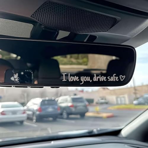 Adesivo per specchietto retrovisore con scritta "I Love You Driving Safe, 2024 NEW Drive Safe I Love You", adesivo con cuore per specchietto retrovisore e finestrini, decalcomania in vinile accessori