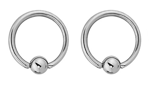 Forbidden Body Jewelry Stainless Steel Captive Bead Ring, Hoop Cartilage, 14g 11mm Every-Day Surgical Steel Ring Body Piercing Hoops 4mm Balls