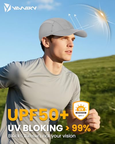 Image of YANIKY Quick-Dry Running Hat for Men & Women Cooling Hat UPF 50+ Thin Baseball Cap Lightweight Breathable Mesh Sport Hats