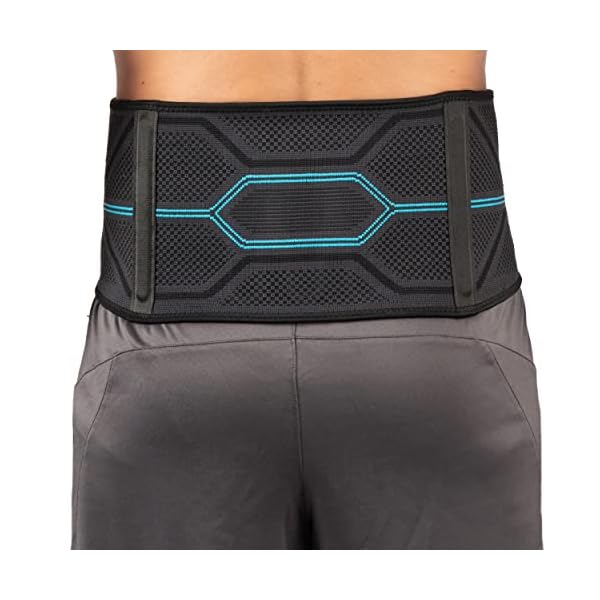 Copper Fit ICE Unisex Adjustable Compression Back Brace Infused with Menthol, Black