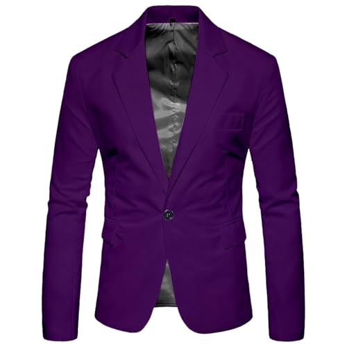 Mens Sport Coat Slim Fit Suit Blazer Jacket One Button Lightweight for Casual Business