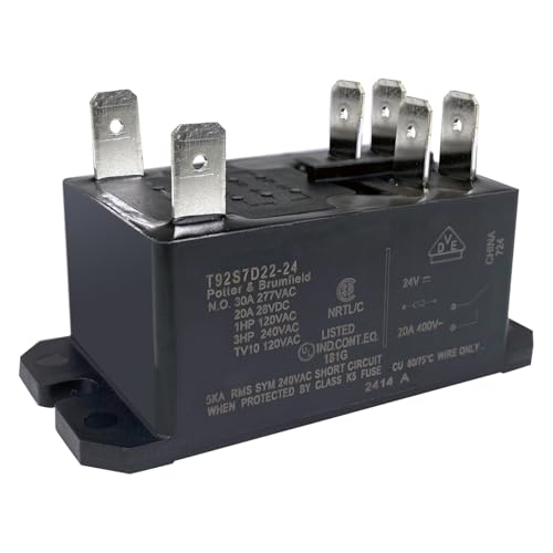 image for Sonzrod 2-Pack T92S7D22-24 Power Relay - 30A 24VDC DPST-NO - Compatibl