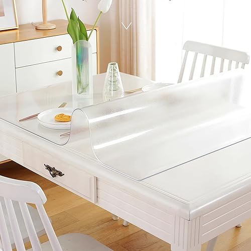 Nappe table à manger et table basse en PVC givré 95x180 cm de protection meuble