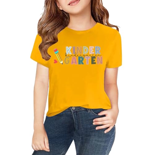 Kindergarten Shirts for Kids Toddler Back to School T-Shirt Boys Girls First Day of School Outfits Short Sleeve Top