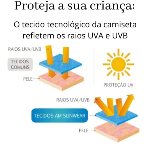 Camiseta Proteção Solar Uv 50+ Manga Longa Infantil Cottoon Cor: Rosa;Tamanho:16