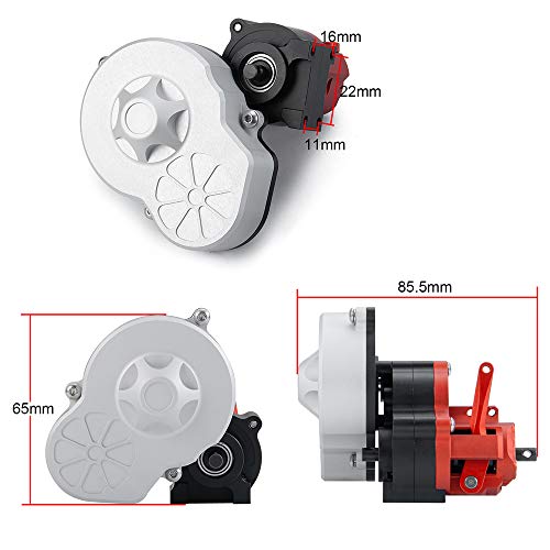 Que-T Metal Aluminum Gearbox Complete Transmission Case With Gear For 1/10 Axial Scx10 Rc Car Upgrade Parts #TOP1