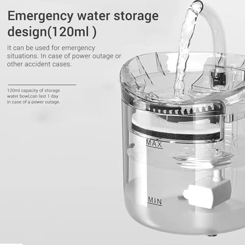 Fuente para gatos de 2L que elimina el ruido molesto del agua para perros y cachorros asustadizos 6