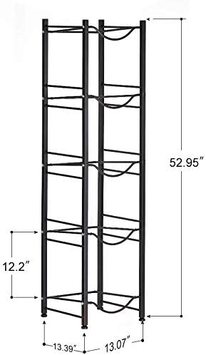 LIANTRAL Water Cooler Jug Rack, 5-Tier Heavy Duty Water Bottle Holder Storage Rack for 5 Gallon Water Dispenser, Save Space (Black)… - Image 4