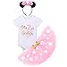 Bébés Filles 2e Anniversaire Tutu Set Costume de Minnie Mouse Body Barboteuse Jupe Tutu à Pois Oreille Bandeau 2 Ans Fête Vêtements Premier Anniversaire Tenue de Soirée Cérémonie Photographie Rose